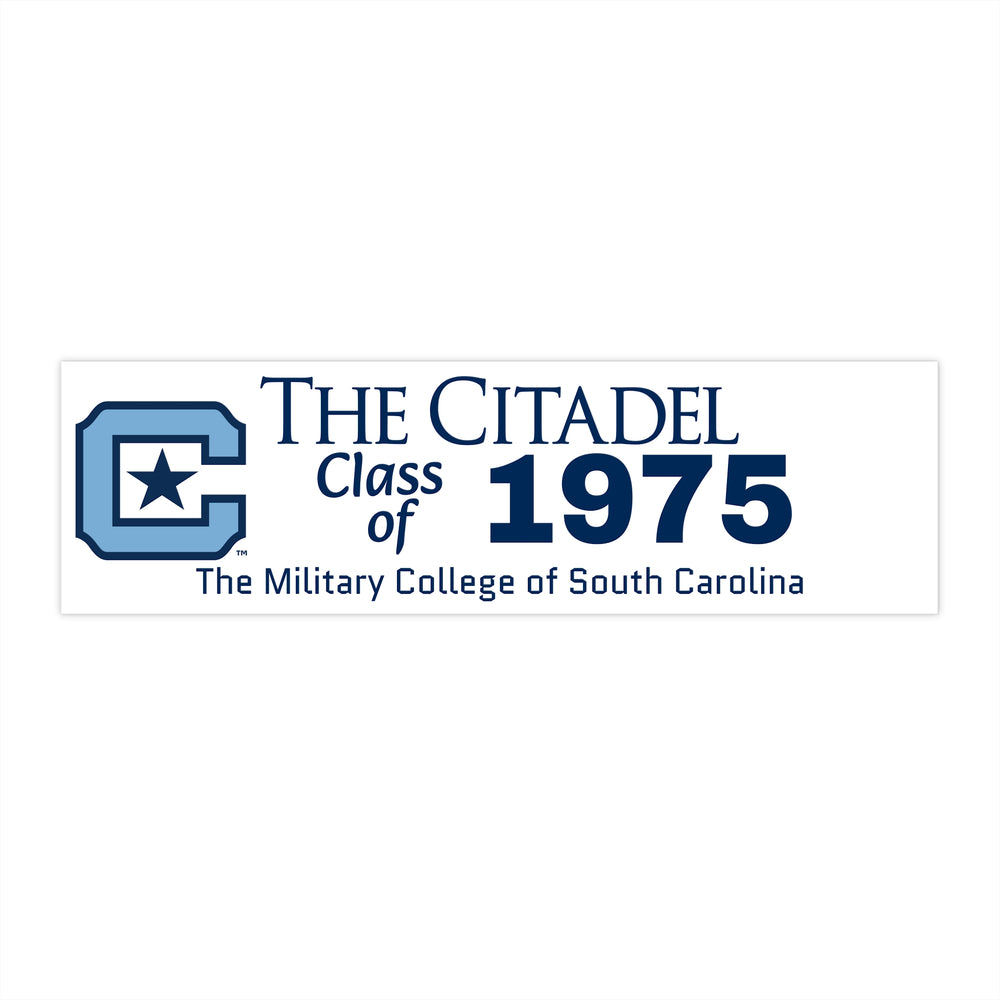 The Citadel, Block C Star, White Background Customizable Your Year, Bumper Sticker