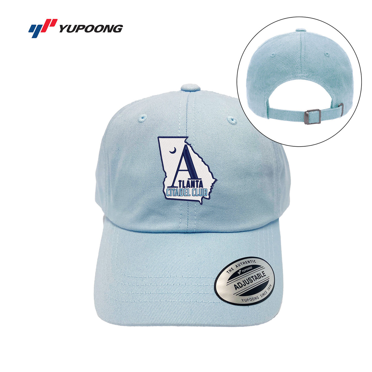 The Citadel, Atlanta Citadel Club, Yupoong Adult Low-Profile Cotton Twill Dad Cap - Light Blue