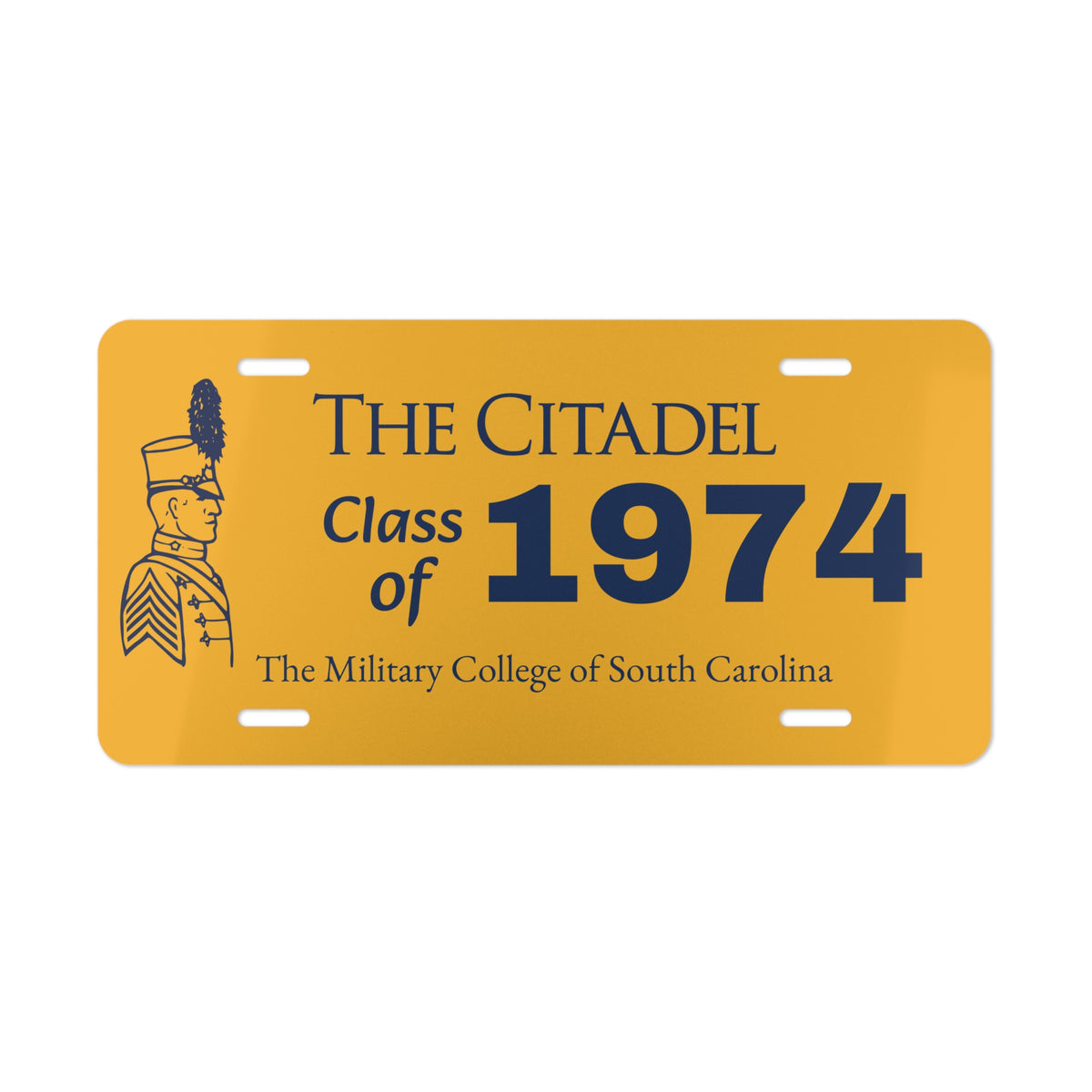 The Citadel, Gold Background, Customized, Class of (Your Year) Vanity Plate