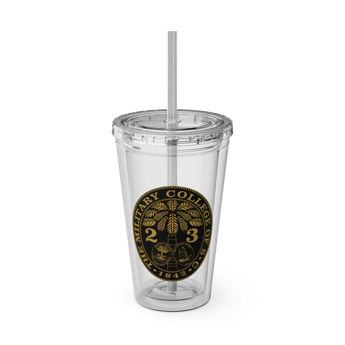 The Citadel, Ring Bezel, (Customized with your year), Sunsplash Tumbler with Straw, 16oz