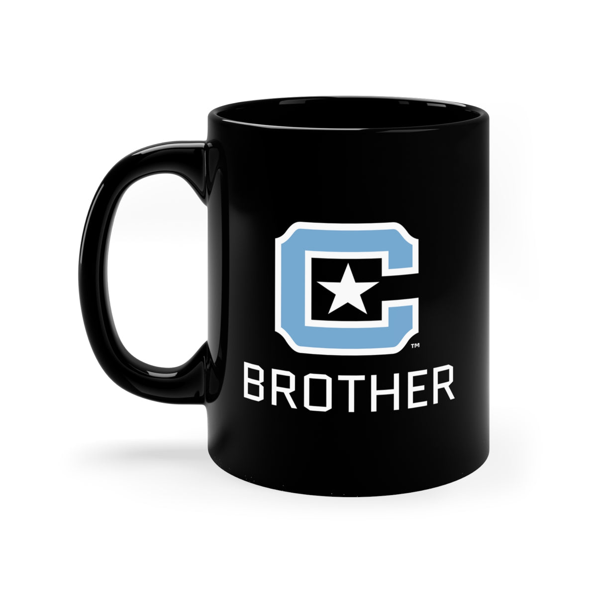 The Citadel Block C Logo, Sports Brother, Black Mug, 11oz