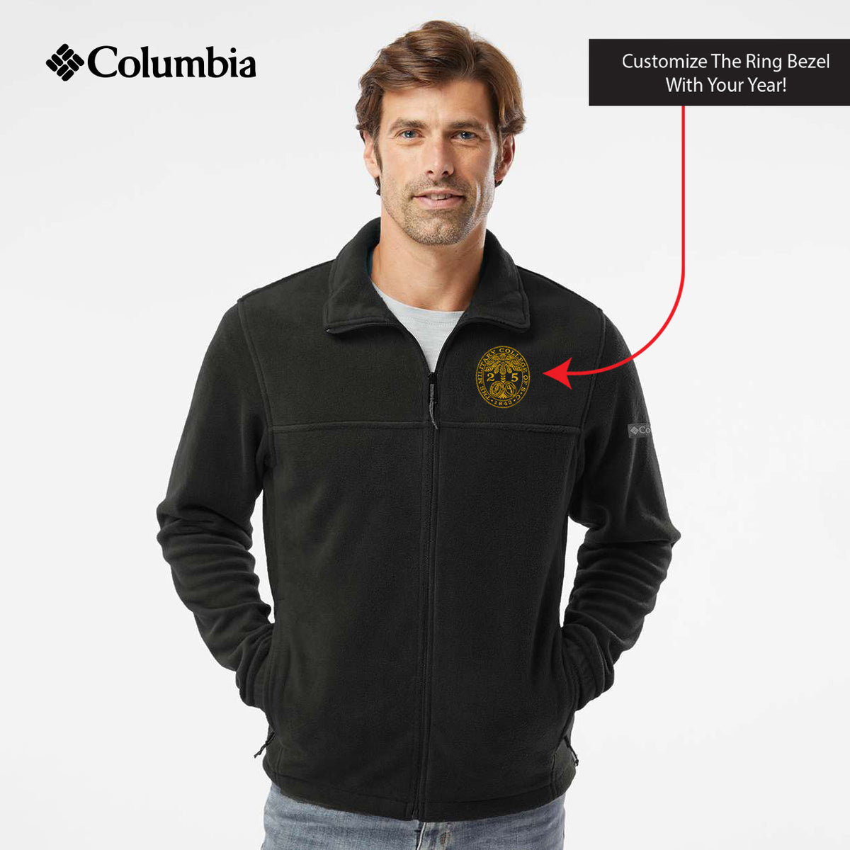 The Citadel, Customizable (Your Year) Embroidered Ring Bezel Design, Columbia - Steens Mountain™ Full Zip 2.0 Jacket