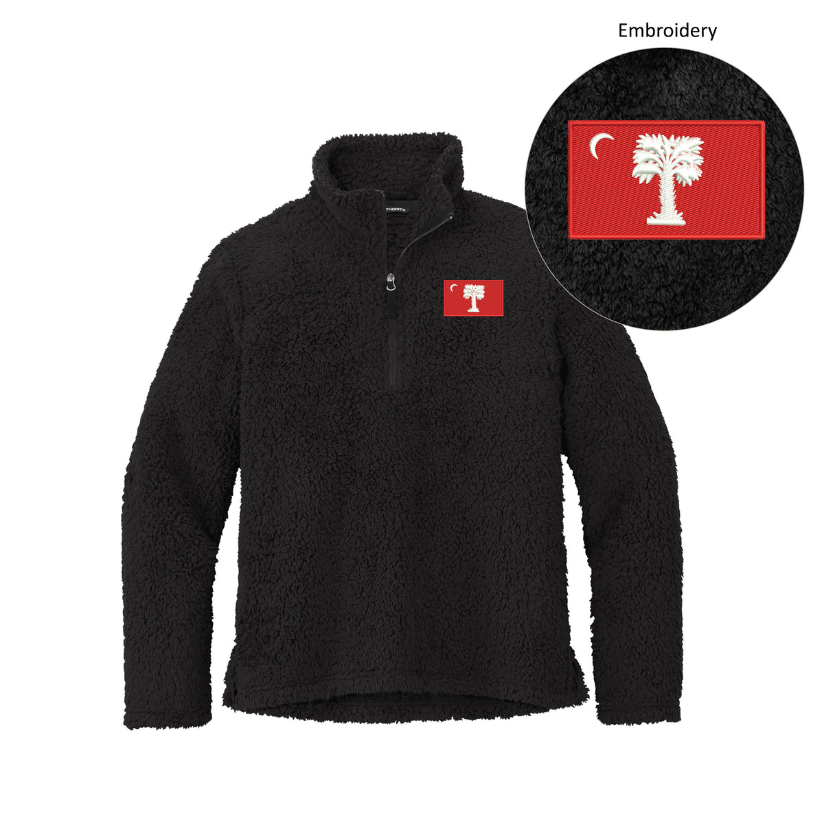 The Citadel, Big Red Flag, Port Authority® Cozy 1/4-Zip Fleece - Black