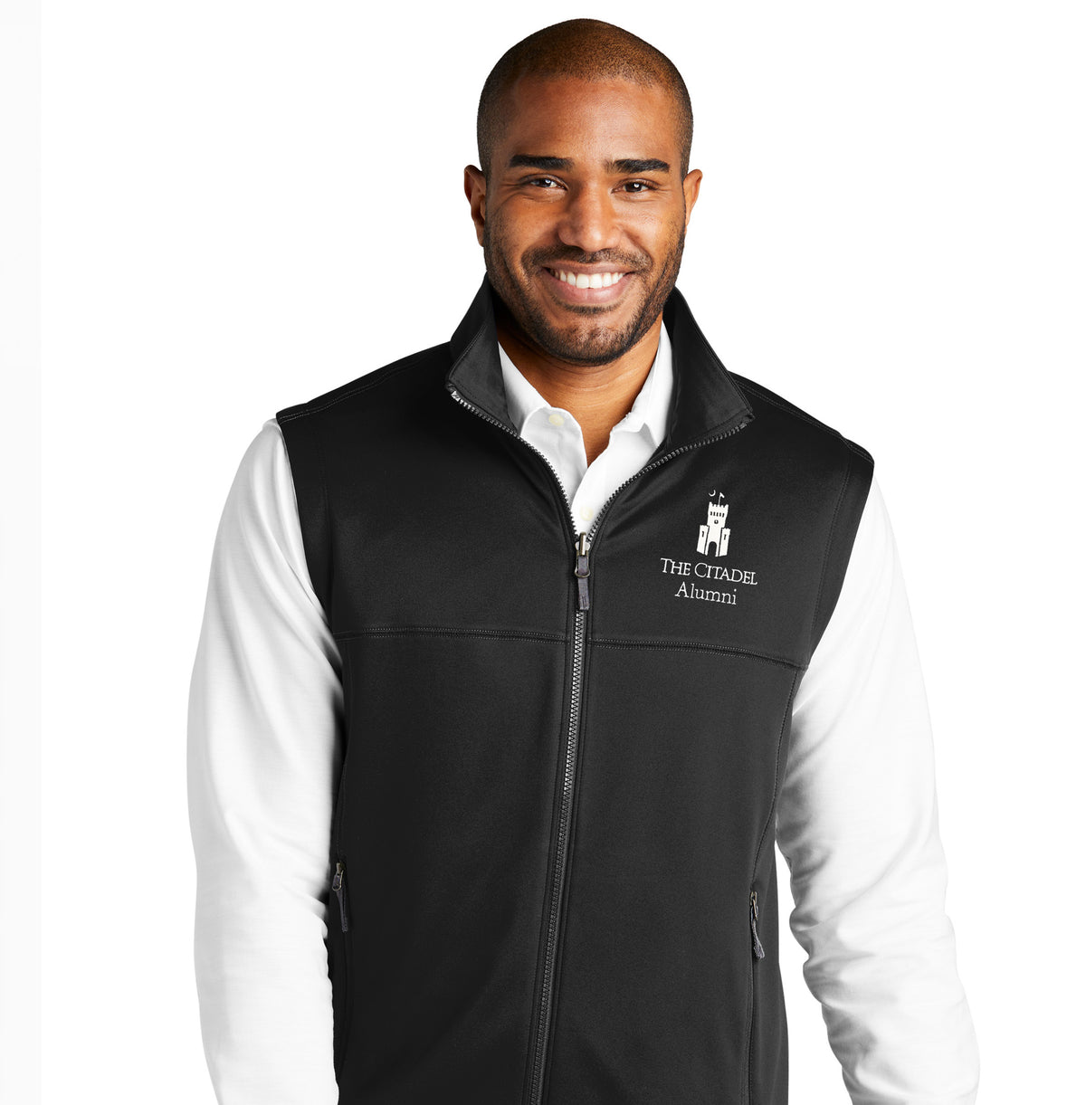 The Citadel, Alumni Barracks, Smooth Fleece Vest- Black