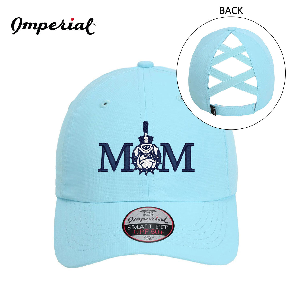 The Citadel, Mom Spike, Imperial - The Hinsen Performance Ponytail Cap- Light Blue