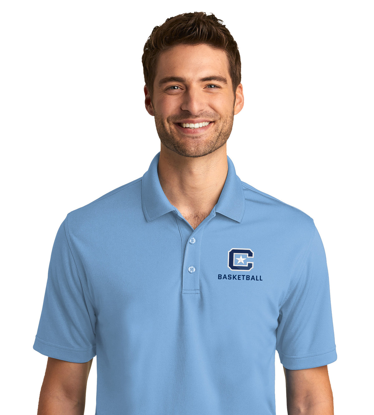 The Citadel C, Sports - Basketball, UV Micro-Mesh Polo- Carolina Blue