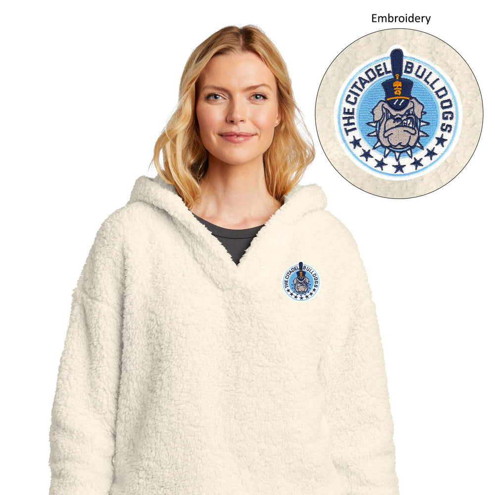 The Citadel, Bulldogs, Spike, Ladies Cozy Fleece Embroidered Hoodie- marshmallow