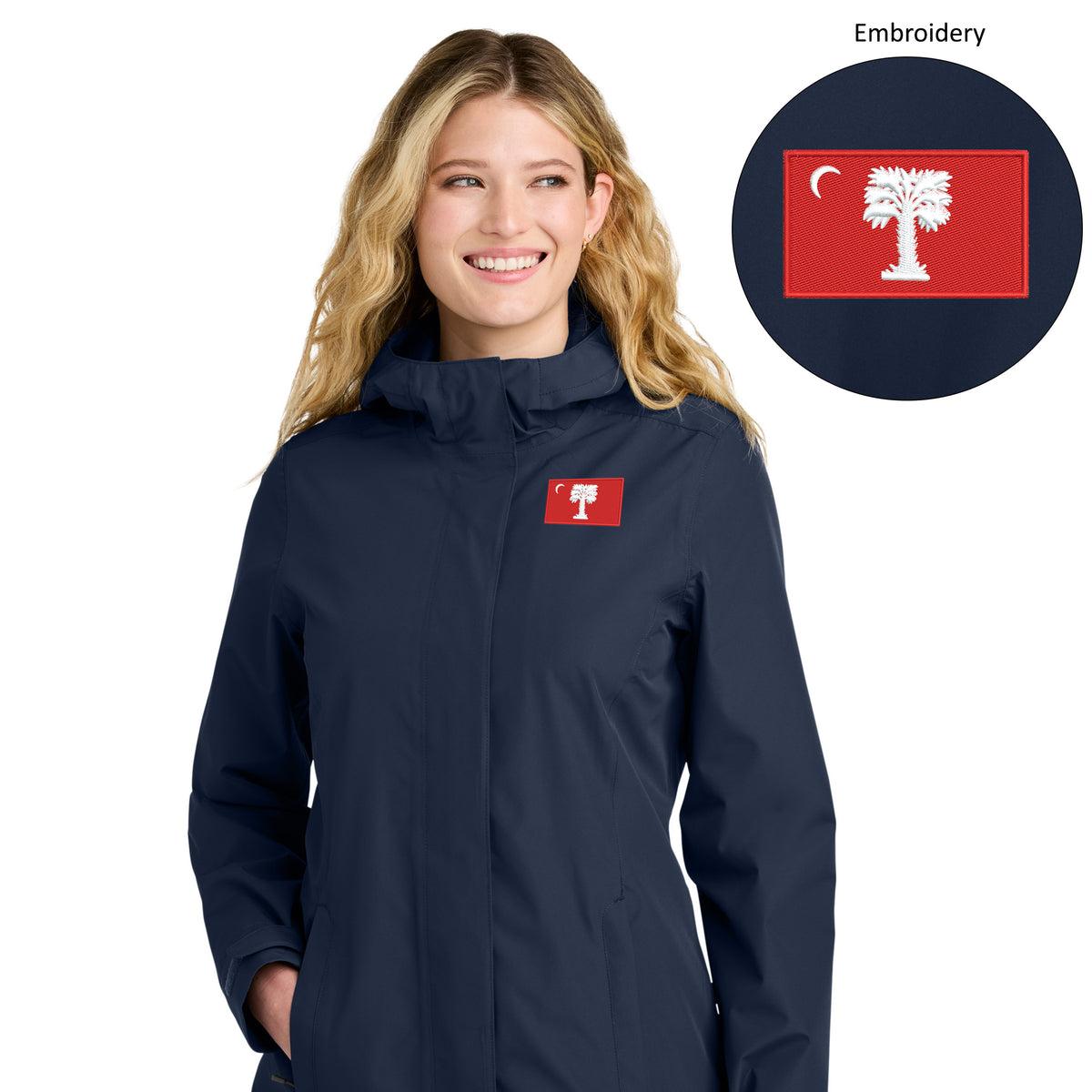 The Citadel, Big Red Flag, Port Authority® Women’s C-FREE® Rain Jacket - Navy