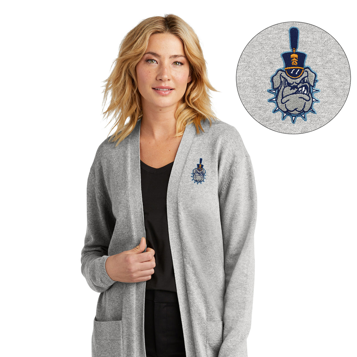 The Citadel, Spike, Mercer+Mettle® Women’s Open-Front Cardigan Sweater- Grey