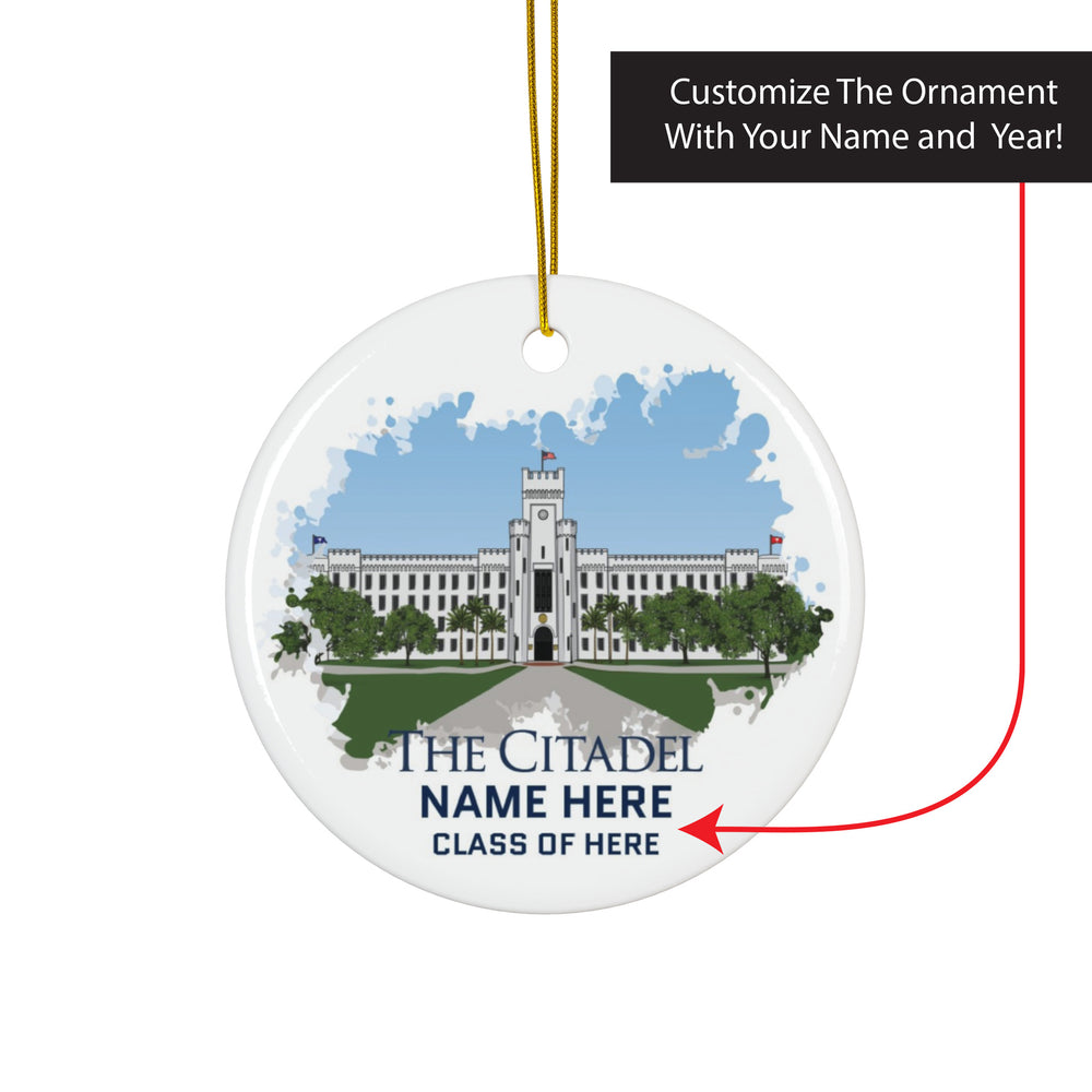 The Citadel, Customized Name and Year,  Ceramic Ornament, Circle