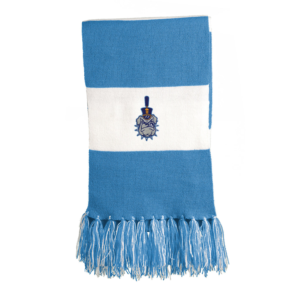 The Citadel, Spike logo Scarf- CArolina Blue/White