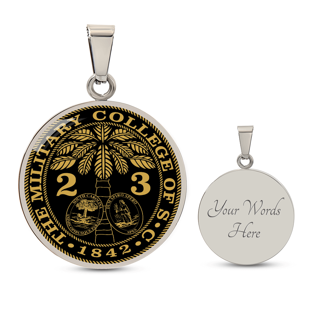 Class of (YEAR), The Citadel, Ring Bezel, Circle Necklace, Customized Year, Optional Engraved Back