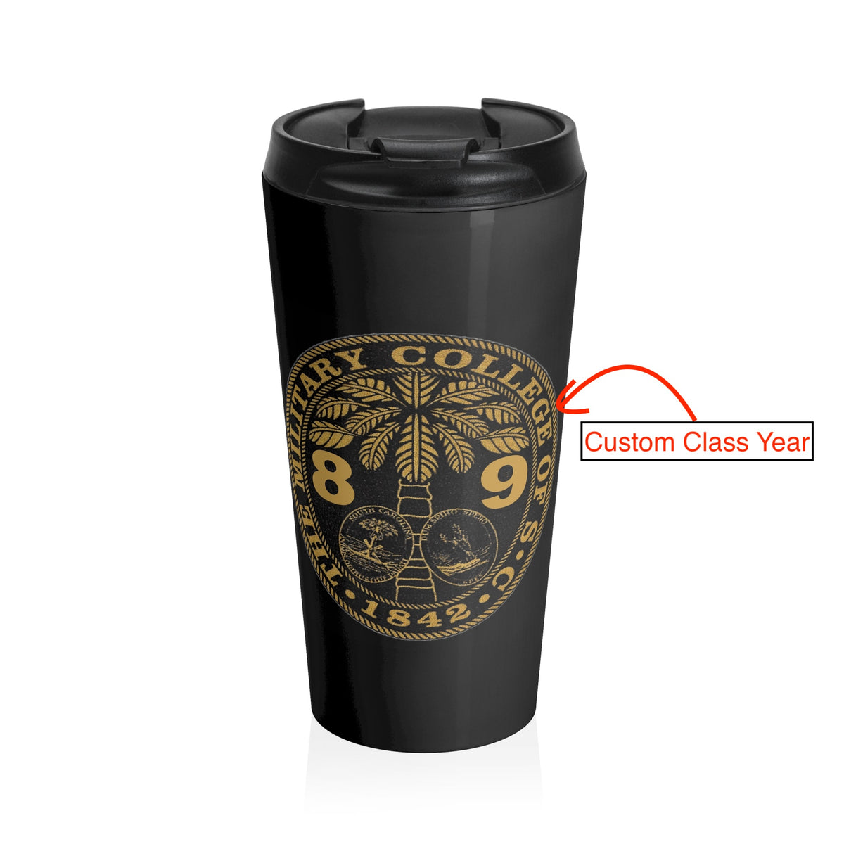 The Citadel, Class of Your Year, Customized Ring Bezel Design, Stainless Steel Travel Mug