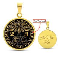 Class of (YEAR), The Citadel, Ring Bezel, Circle Necklace, Customized Year, Optional Engraved Back