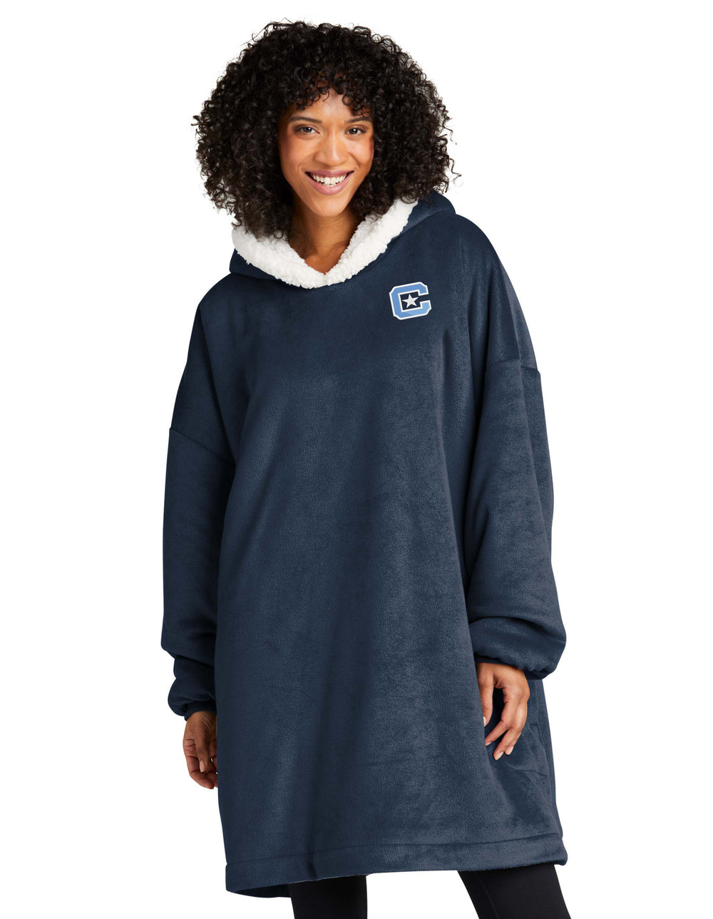 The Citadel C Mountain Lodge Wearable Blanket-Navy Eclipse