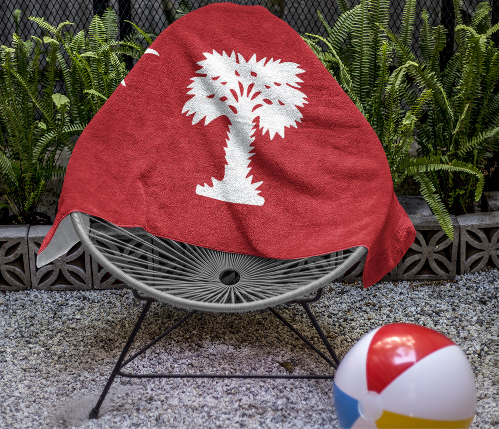 Big Red Palmetto Beach Towel